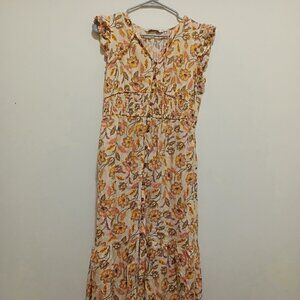 Sonoma Yellow Flower Print Maxi Dress